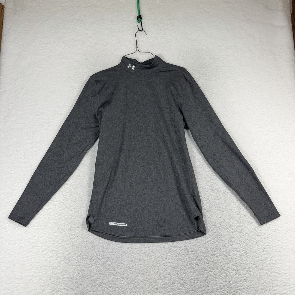 Under Armour ColdGear Fitted Mock Men’s Medium Gray Long Sleeve Shirt